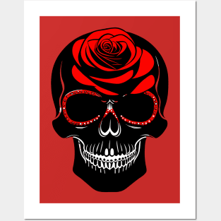 The Skull and the Rose - A Timeless Tale of Mortality and Love Posters and Art